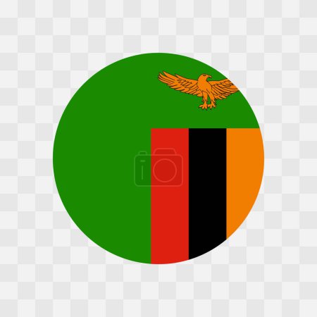 Bandera de Zambia - círculo vector bandera aislado en el tablero de ajedrez fondo transparente