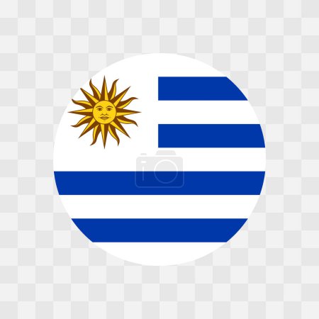 Uruguay flag - circle vector flag isolated on checkerboard transparent background