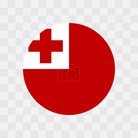 Tonga Flagge - Kreis Vektor Flagge isoliert auf Schachbrett transparenten Hintergrund