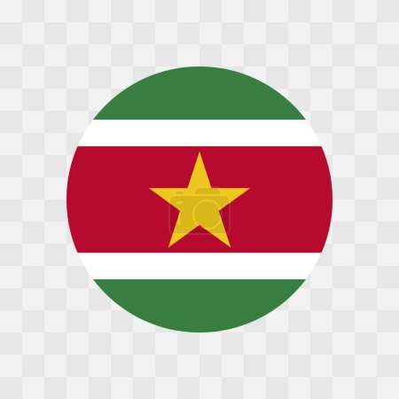 Bandera de Surinam - bandera vectorial circular aislada en el tablero de ajedrez fondo transparente
