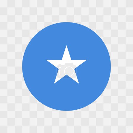 Somalia flag - circle vector flag isolated on checkerboard transparent background