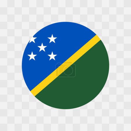 Solomon Islands flag - circle vector flag isolated on checkerboard transparent background