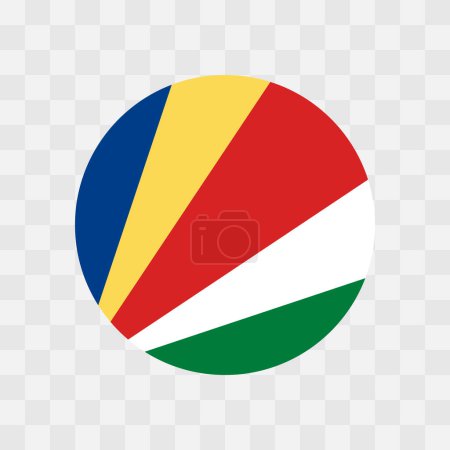 Seychellen Flagge - Kreis Vektor Flagge isoliert auf Schachbrett transparenten Hintergrund