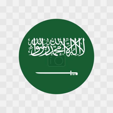 Drapeau Arabie Saoudite drapeau vectoriel cercle isolé sur damier fond transparent