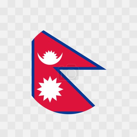 Bandera de Nepal - círculo vector bandera aislado en el tablero de ajedrez fondo transparente