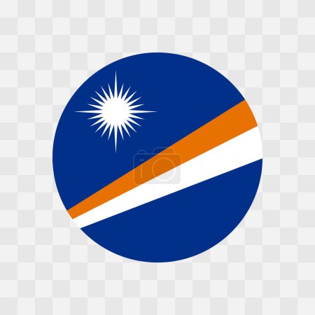 Drapeau des Îles Marshall - drapeau vectoriel circulaire isolé sur fond transparent damier