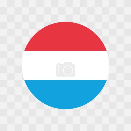 Luxemburger Flagge - Kreisvektorfahne isoliert auf Schachbrett transparentem Hintergrund