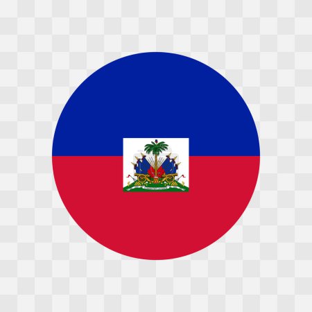 Haiti Flagge - Kreis Vektor Flagge isoliert auf Schachbrett transparenten Hintergrund