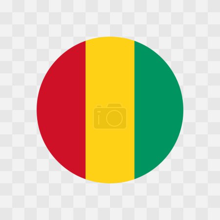 Bandera de Guinea - bandera vectorial circular aislada en el tablero de ajedrez fondo transparente
