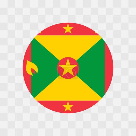 Grenada Flagge - Kreis Vektor Flagge isoliert auf Schachbrett transparenten Hintergrund