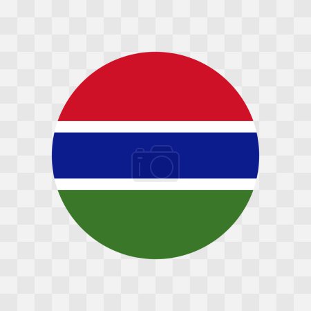 Drapeau Gambie - drapeau vectoriel cercle isolé sur fond transparent damier