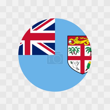 Bandera de Fiji - bandera vectorial círculo aislado en el tablero de ajedrez fondo transparente