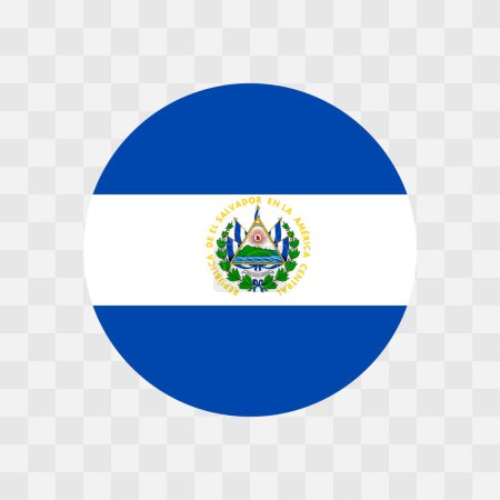 Drapeau El Salvador - drapeau vectoriel circulaire isolé sur fond transparent damier