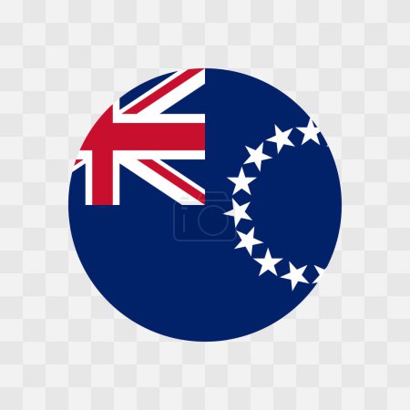 Bandera de las Islas Cook - bandera vector círculo aislado en el tablero de ajedrez fondo transparente