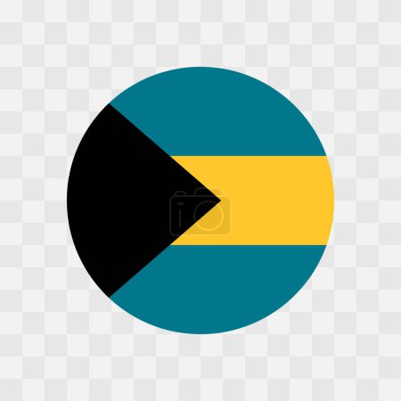 Bahamas flag - circle vector flag isolated on checkerboard transparent background