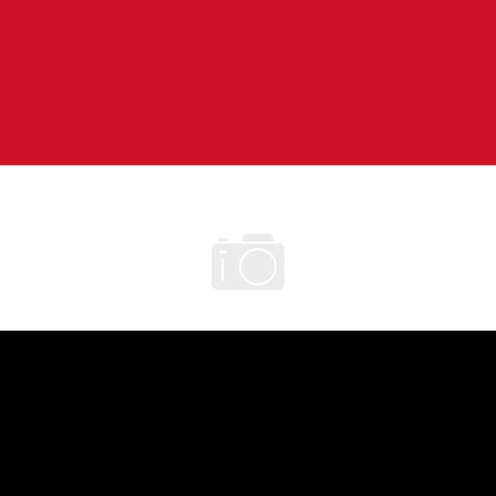 Yemen flag - solid flat vector square with sharp corners.