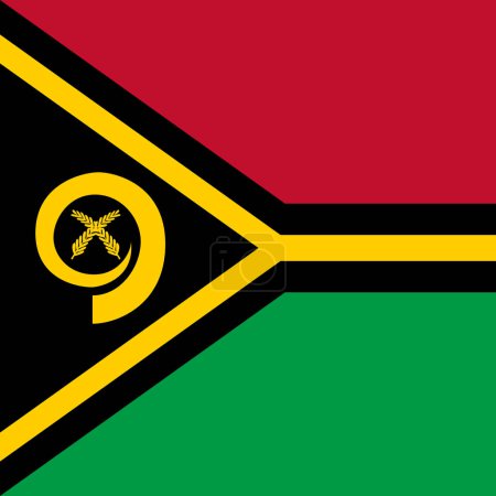 Bandera Vanuatu - cuadrado sólido vector plano con esquinas afiladas.