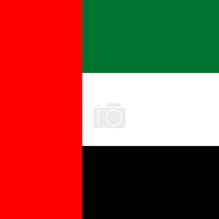 Flagge der Vereinigten Arabischen Emirate - massives flaches Vektorquadrat mit scharfen Ecken.