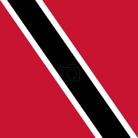 Flagge von Trinidad und Tobago - massives flaches Vektorquadrat mit scharfen Ecken.