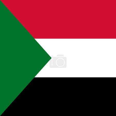 Sudan flag - solid flat vector square with sharp corners.