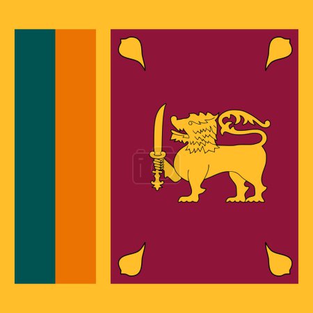 Sri-Lanka-Flagge - massives flaches Vektorquadrat mit scharfen Ecken.