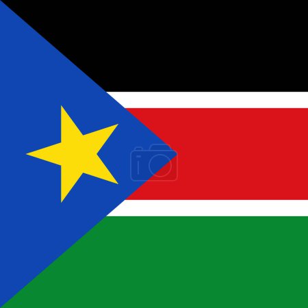 South Sudan flag - solid flat vector square with sharp corners.