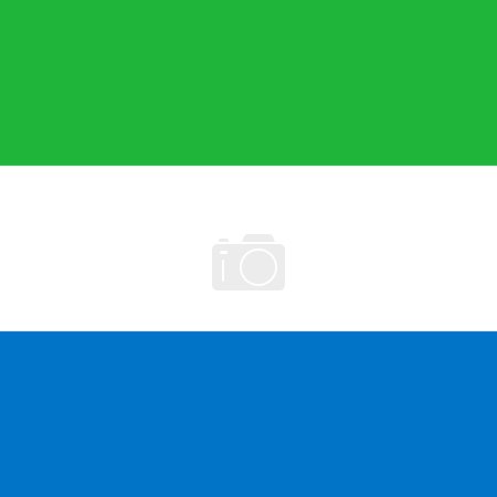 Sierra Leone Flagge - massives flaches Vektorquadrat mit scharfen Ecken.