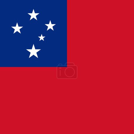 Bandera de Samoa - sólido cuadrado vector plano con esquinas afiladas.