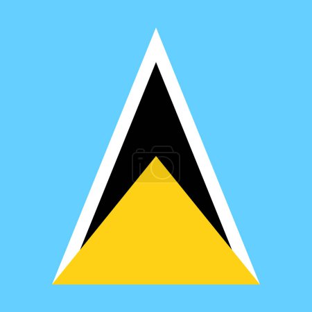 Bandera de Santa Lucía - cuadrado sólido vector plano con esquinas afiladas.