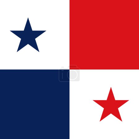 Panama flag - solid flat vector square with sharp corners.