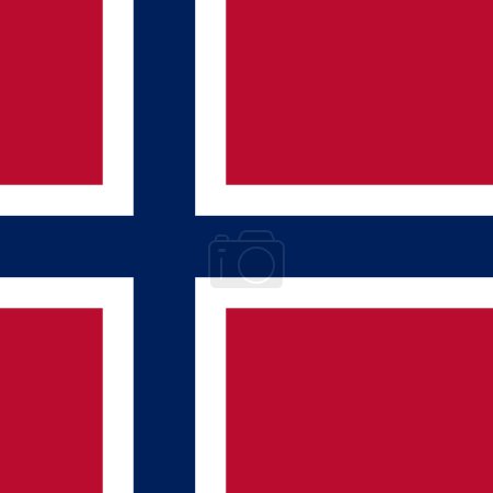 Norwegen-Flagge - massives flaches Vektorquadrat mit scharfen Ecken.
