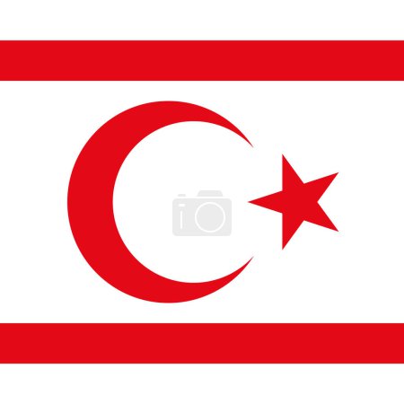 Bandera del norte de Chipre - cuadrado vector plano sólido con esquinas afiladas.
