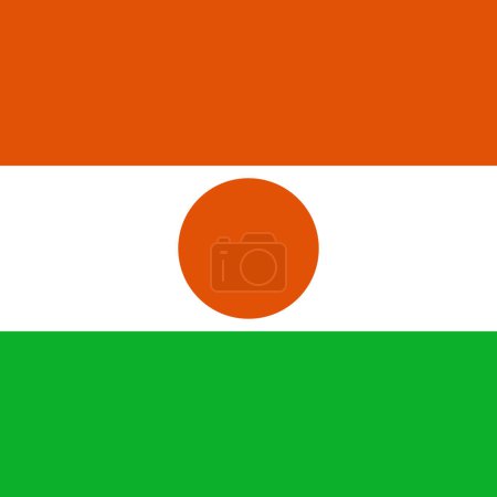 Niger flag - solid flat vector square with sharp corners.