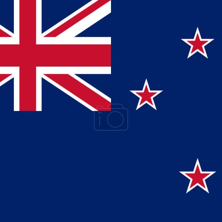 Neuseeland-Flagge - massives flaches Vektorquadrat mit scharfen Ecken.