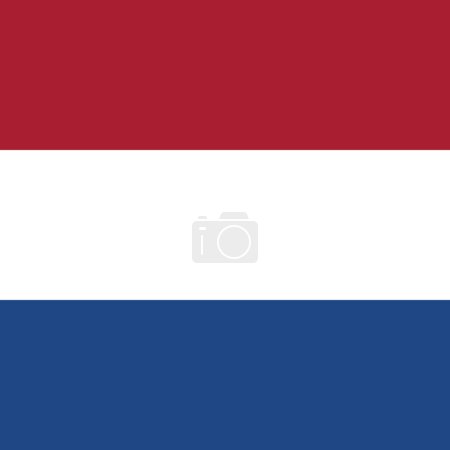 Niederländische Flagge - massives flaches Vektorquadrat mit scharfen Ecken.