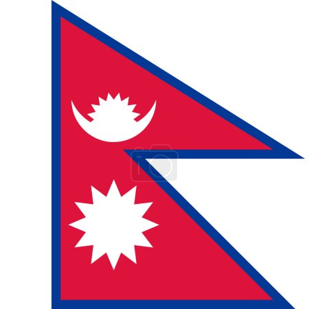Bandera de Nepal - sólido cuadrado vector plano con esquinas afiladas.