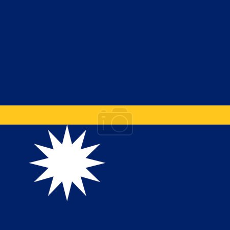 Nauru flag - solid flat vector square with sharp corners.