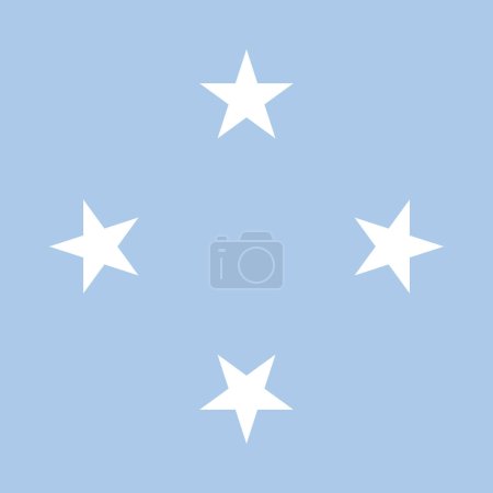 Bandera de los Estados Federados de Micronesia - cuadrado de vector plano sólido con esquinas afiladas.