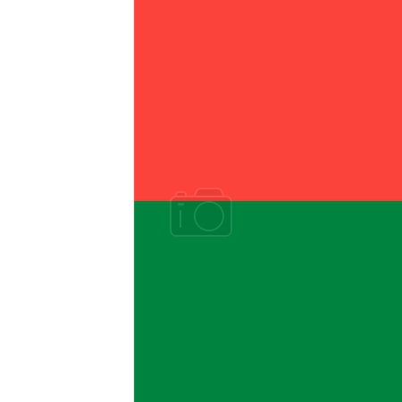 Bandera de Madagascar - sólido cuadrado vector plano con esquinas afiladas.