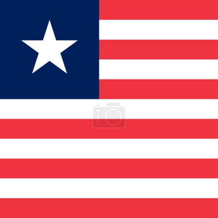 Liberia flag - solid flat vector square with sharp corners.