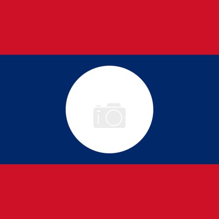 Laos Flagge - massives flaches Vektorquadrat mit scharfen Ecken.