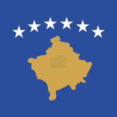 Drapeau du Kosovo - carré vectoriel plat solide avec des coins pointus.