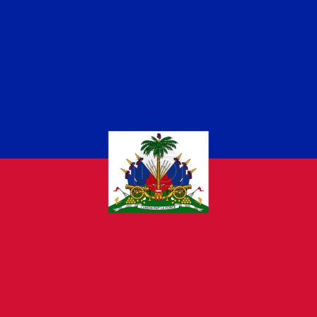 Haïti drapeau - carré vectoriel plat solide avec des coins pointus.