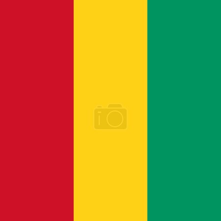 Bandera de Guinea - sólido cuadrado vector plano con esquinas afiladas.