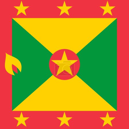 Grenada Flagge - massives flaches Vektorquadrat mit scharfen Ecken.