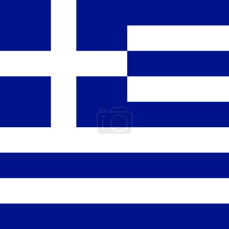 Griechenland-Flagge - massives flaches Vektorquadrat mit scharfen Ecken.