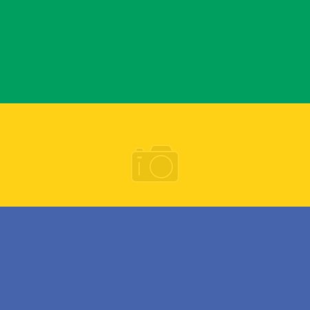 Drapeau Gabon - carré vectoriel plat solide avec des coins pointus.