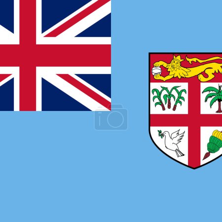 Bandera de Fiyi - sólido cuadrado vector plano con esquinas afiladas.
