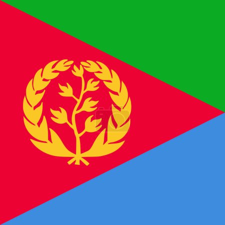 Eritrea flag - solid flat vector square with sharp corners.