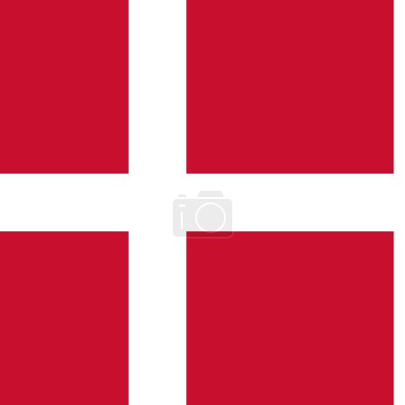 Dänemark-Flagge - massives flaches Vektorquadrat mit scharfen Ecken.